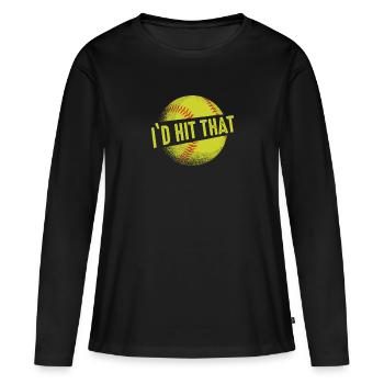 Softball Sport Joueur de Softball - T-shirt manches longues Premium bio Femme - noir - Devant - Julia (174cm)