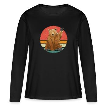 Bear Grizzly Bear Brown Bear Bears - Women's Premium Organic Long Sleeve Shirt - black - Front - Julia (174cm)