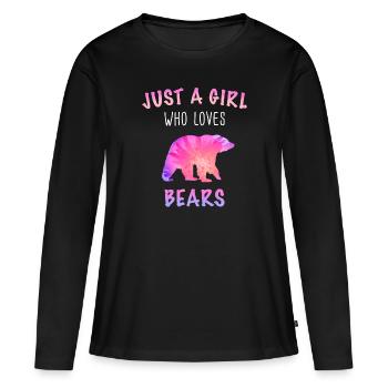 Bear Grizzly Bear Brown Bear Bears - Women's Premium Organic Long Sleeve Shirt - black - Front - Julia (174cm)
