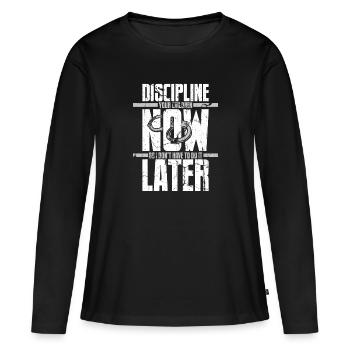 Agent correctionnel Gardien de prison Prison - T-shirt manches longues Premium bio Femme - noir - Devant - Julia (174cm)