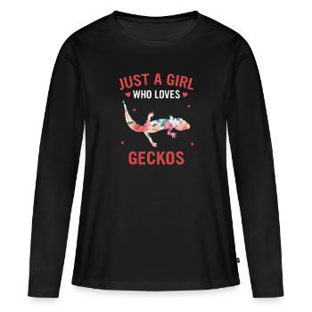 Lézard de Gecko Gecko - T-shirt manches longues Premium bio Femme - noir - Devant - Julia (174cm)