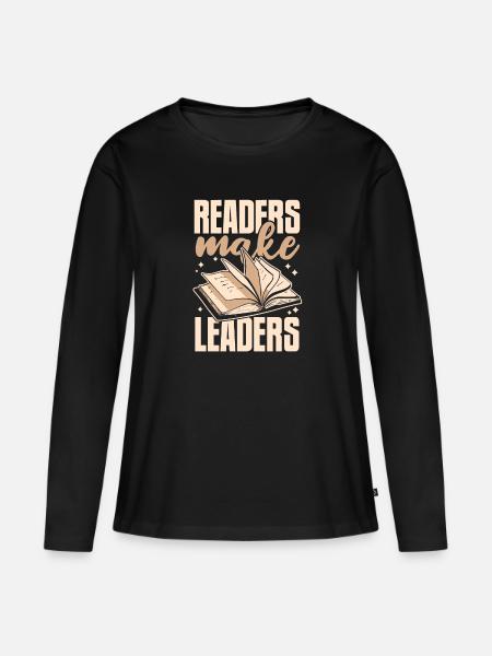 Bücher Buch lesen Bücherei Bibliothek Bücherwurm - Frauen Premium Bio Langarmshirt - Schwarz