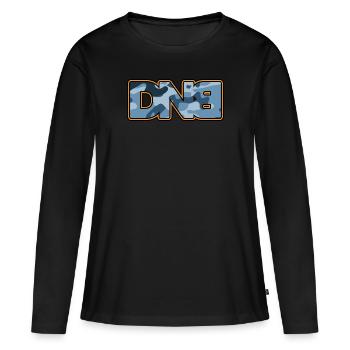 DNB Drum n Bass Blue Camo Remix - T-shirt manches longues Premium bio Femme - noir - Devant - Julia (174cm)