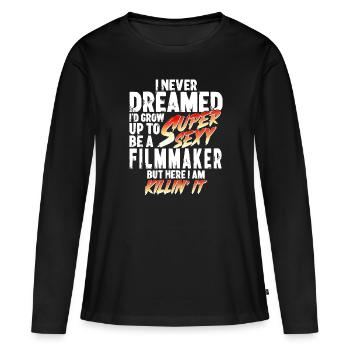 Super Sexy cinéaste cinéaste Cadeau - T-shirt manches longues Premium bio Femme - noir - Devant - Julia (174cm)