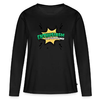 Enthusiasm is my superpower trait - Women's Premium Organic Long Sleeve Shirt - black - Front - Julia (174cm)