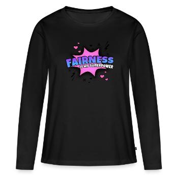 Fairness is my superpower trait - Women's Premium Organic Long Sleeve Shirt - black - Front - Julia (174cm)