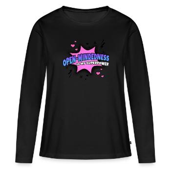 Openness is my superpower trait - Women's Premium Organic Long Sleeve Shirt - black - Front - Julia (174cm)