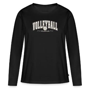 MAMAN DE VOLLEYBALL - T-shirt manches longues Premium bio Femme - noir - Devant - Julia (174cm)
