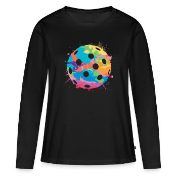 Floorball Ball Innebandy Girls Boys Floorball - Women's Premium Organic Long Sleeve Shirt - black - Front - Julia (174cm)