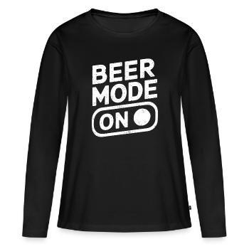 Beer Mode On Bierspruch Trinkspruch - Frauen Premium Bio Langarmshirt - Schwarz - Vorne - Julia (174cm)