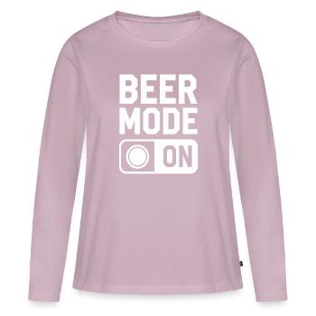 Beer Mode On Bierspruch Trinkspruch - Frauen Premium Bio Langarmshirt - Altrosa - Vorne - Julia (174cm)