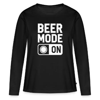 Beer Mode On Bierspruch Trinkspruch - Frauen Premium Bio Langarmshirt - Schwarz - Vorne - Julia (174cm)