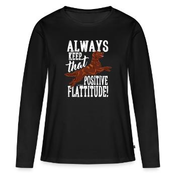 Flatti toujours positif - T-shirt manches longues Premium bio Femme - noir - Devant - Julia (174cm)