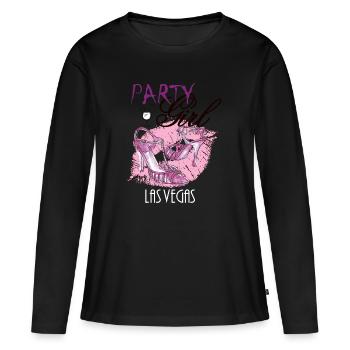 PD Moreno Vegas party girl - T-shirt manches longues Premium bio Femme - noir - Devant - Julia (174cm)