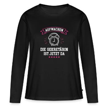 Sekretärin Spruch Beste Sekretärinnen Geburtstag - Frauen Premium Bio Langarmshirt - Schwarz - Vorne - Julia (174cm)
