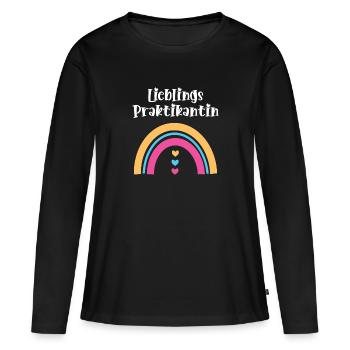 Lieblings Praktikantin Praktikum Danke Praktikant - Frauen Premium Bio Langarmshirt - Schwarz - Vorne - Julia (174cm)