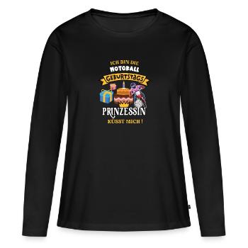 Motoball Fahrerin Geburtstag Motoballerin Spieler - Frauen Premium Bio Langarmshirt - Schwarz - Vorne - Julia (174cm)