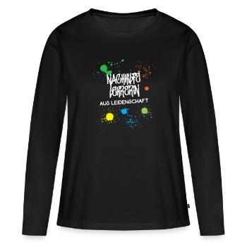 Nachhilfelehrerin Aus Leidenschaft Nachhilfe Danke - Frauen Premium Bio Langarmshirt - Schwarz - Vorne - Julia (174cm)