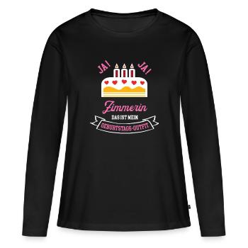 Zimmerin Geburtstag Geburtstagsgeschenk Chefin - Frauen Premium Bio Langarmshirt - Schwarz - Vorne - Julia (174cm)
