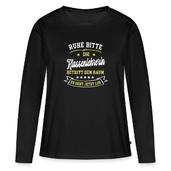 Schullehrerin Lehrerin der Klasse Klassenlehrerin - Frauen Premium Bio Langarmshirt - Schwarz - Vorne - Julia (174cm)