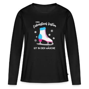 Mein Kostüm ist in der Wäsche Eiskunstlauf Eistanz - Frauen Premium Bio Langarmshirt - Schwarz - Vorne - Julia (174cm)