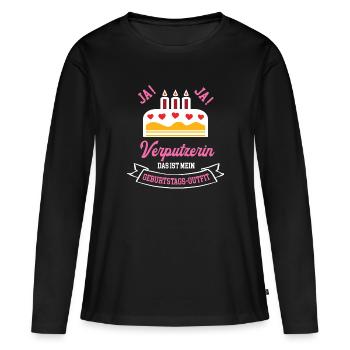 Verputzerin Geburtstag Geburtstagsgeschenk Chefin - Frauen Premium Bio Langarmshirt - Schwarz - Vorne - Julia (174cm)
