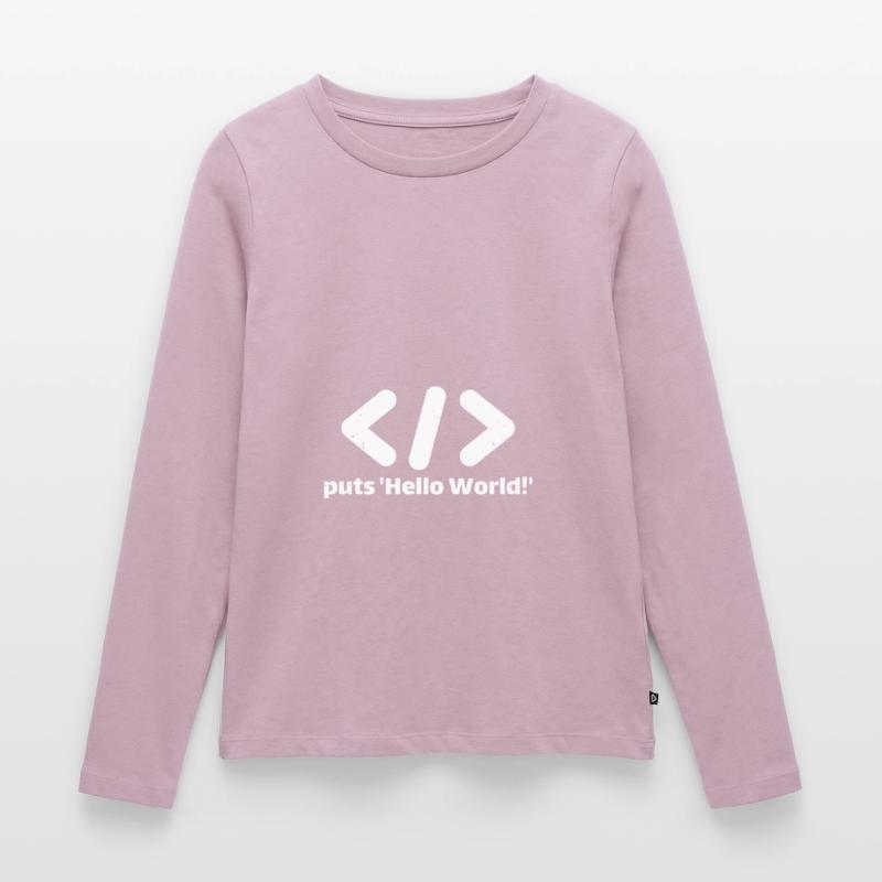 hello world programming ruby Women's Premium Organic Long Sleeve Shirt