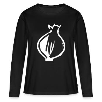 Oignon - T-shirt manches longues Premium bio Femme - noir - Devant - Julia (174cm)