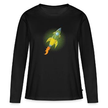 Rocket Comic Spaceship Spacecraft Missile - T-shirt manches longues Premium bio Femme - noir - Devant - Julia (174cm)