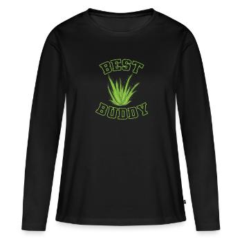 Best Buddy Aloe Vera Skin Miracle Cure - T-shirt manches longues Premium bio Femme - noir - Devant - Julia (174cm)