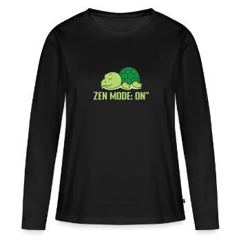 Mode Zen: En pyjama pyjama - T-shirt manches longues Premium bio Femme - noir - Devant - Julia (174cm)
