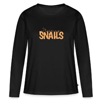 J’aime mon animal en carapace d’escargot d’escargot - T-shirt manches longues Premium bio Femme - noir - Devant - Julia (174cm)