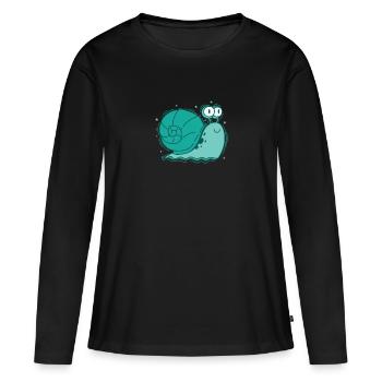 Snail in cartoon style snail shell animal - Women's Premium Organic Long Sleeve Shirt - black - Front - Julia (174cm)