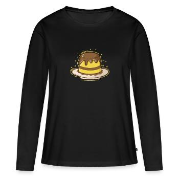 Le pudding dessert est la raison pour laquelle je ne suis pas mannequin - T-shirt manches longues Premium bio Femme - noir - Devant - Julia (174cm)