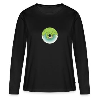 Support de données pour module de stockage rétro CD - T-shirt manches longues Premium bio Femme - noir - Devant - Julia (174cm)