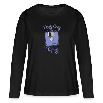 Ne copiez pas ce module de mémoire rétro sur disquette - T-shirt manches longues Premium bio Femme - noir - Devant - Julia (174cm)