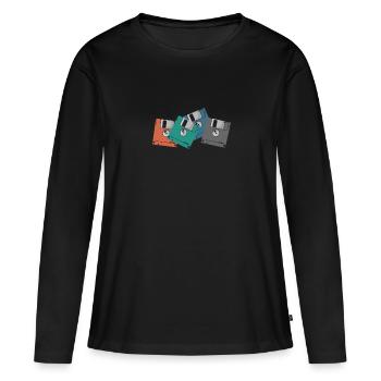 Colorful Floppy Disks Retro Memory Module Disk - Women's Premium Organic Long Sleeve Shirt - black - Front - Julia (174cm)