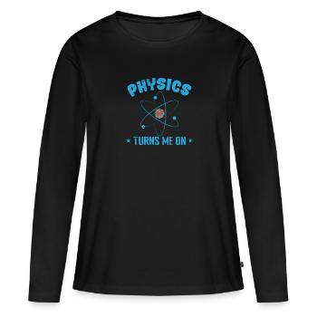 La physique m’excite sur Studium - T-shirt manches longues Premium bio Femme - noir - Devant - Julia (174cm)
