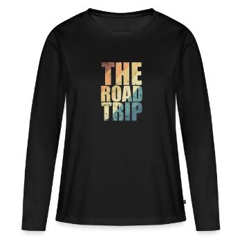 L’aventure de l’itinéraire de voyage de voyage - T-shirt manches longues Premium bio Femme - noir - Devant - Julia (174cm)