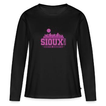 Sioux Falls, une ville du Dakota du Sud - T-shirt manches longues Premium bio Femme - noir - Devant - Julia (174cm)