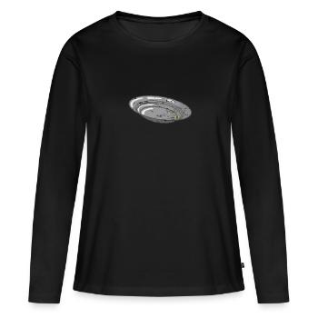 Auge sécurisée pour la recherche - T-shirt manches longues Premium bio Femme - noir - Devant - Julia (174cm)