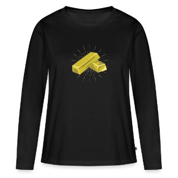 Lingots d’Aurum Investment - T-shirt manches longues Premium bio Femme - noir - Devant - Julia (174cm)