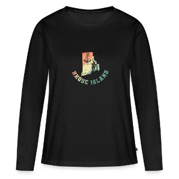 État d’origine du Rhode Island aux États-Unis - T-shirt manches longues Premium bio Femme - noir - Devant - Julia (174cm)