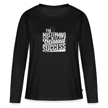 Le cerveau derrière le succès - T-shirt manches longues Premium bio Femme - noir - Devant - Julia (174cm)