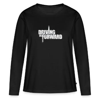 Nous faire avancer - T-shirt manches longues Premium bio Femme - noir - Devant - Julia (174cm)