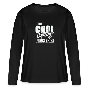 Le capitaine cool des industries - T-shirt manches longues Premium bio Femme - noir - Devant - Julia (174cm)