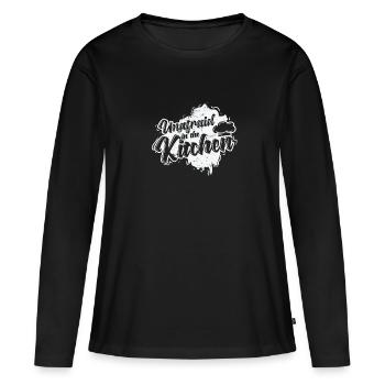 sans peur dans la cuisine - T-shirt manches longues Premium bio Femme - noir - Devant - Julia (174cm)