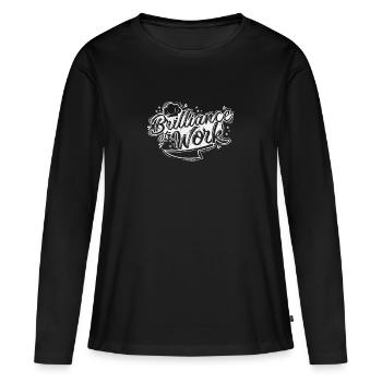 L’éclat au travail - T-shirt manches longues Premium bio Femme - noir - Devant - Julia (174cm)