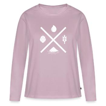 Water hops malt yeast beer brew home brewers - Women's Premium Organic Long Sleeve Shirt - dusky pink - Front - Julia (174cm)