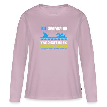 Funny Ice Swimming What Does Not Kill You Shark - Women's Premium Organic Long Sleeve Shirt - dusky pink - Front - Julia (174cm)